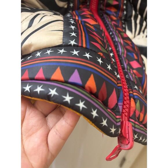 FARM Rio Cerrado Sky Reversible Puffer Jacket Black & White Rainbow Size S - Picture 10 of 16